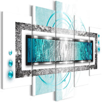 Canvas Print - Turquoise blizzard (5 Parts) Wide