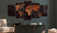 Canvas Print - Copper Map (5 Parts) Wide