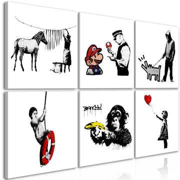 Canvas Print - Banksy Style (6 Parts)