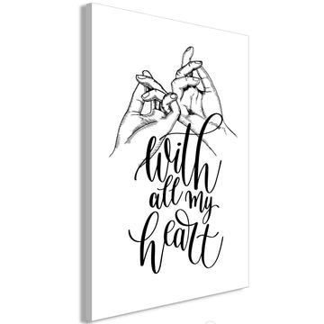 Canvas Print - With All My Heart (1 Part) Vertical