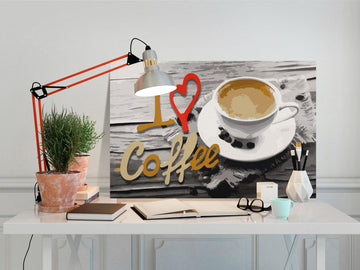 DIY canvas painting - I Love Coffee