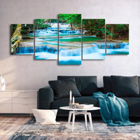 Canvas Print - Waterfall in Kanchanaburi (5 Parts) Wide