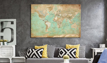 Canvas Print - World Map: Celadon Journey