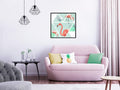 Poster - Tropical Mosaic with Flamingos (Square)