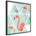 Poster - Tropical Mosaic with Flamingos (Square)