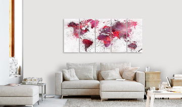 Canvas Print - Bloody Map (5 Parts) Narrow