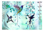 Self-adhesive Wallpaper - Flying Hummingbirds (Green)