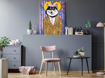 DIY canvas painting - Dog in Suit