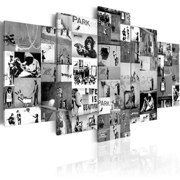 Canvas Print - Banksy: Graffiti Collage IV