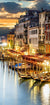 Photo wallpaper on the door - Venetian Harbour