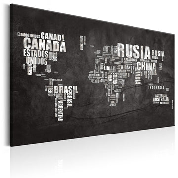 Canvas Print - World Map: Spanish Geography (ES)