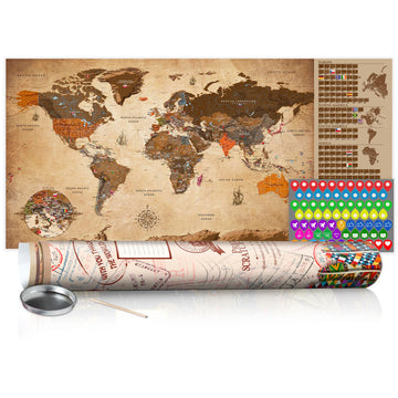 Scratch map - Vintage Map - Poster (English Edition)