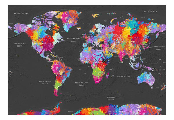 Self-adhesive Wallpaper - World Map: Synesthesia