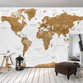 Self-adhesive Wallpaper - World Map: White Oceans