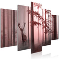 Canvas Print - Morning (5 Parts) Wide Pink