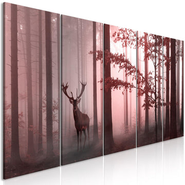 Canvas Print - Morning (5 Parts) Narrow Pink