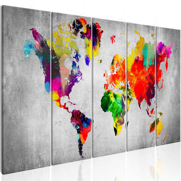 Canvas Print - World on Concrete