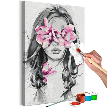 DIY canvas painting - Flowers On Eyes