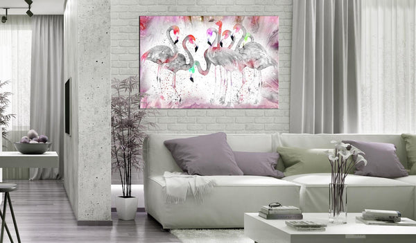 Canvas Print - Flamingoes Family