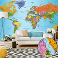 Self-adhesive Wallpaper - World Map: Colourful Geography II