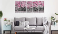 Canvas Print - Magnolia Park (5 Parts) Narrow Pink