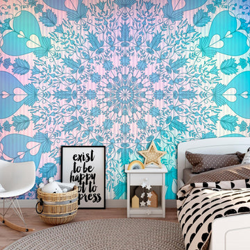 Self-adhesive Wallpaper - Girly Mandala (Blue)