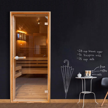 Photo wallpaper on the door - Sauna