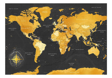 Self-adhesive Wallpaper - Map: Golden World