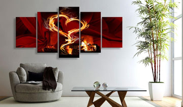 Canvas Print - Flames of love: heart