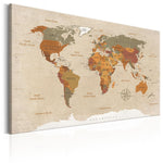 Canvas Print - World Map: Beige Chic