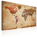 Canvas Print - World Map: Brown Elegance