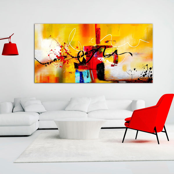 Canvas Print - Street Melodies (1 Part) Orange Wide