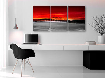 Canvas Print - Crimson Landscape (3 Parts)