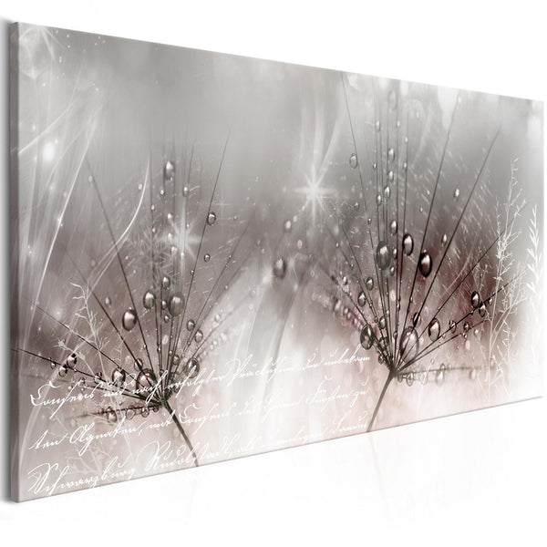 Canvas Print - Drops of Dew (1 Part) Pink Wide