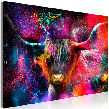 Canvas Print - Colorful Bull (1 Part) Wide