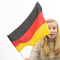 German Flag with Pole (46 x 30 cm)