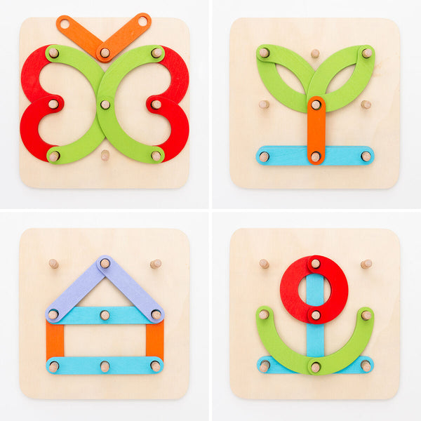 Wooden Set for Making Letters and Numbers Koogame InnovaGoods 27 Pieces