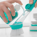 Scourer Brush with Handle and Soap Dispenser Cleasy InnovaGoods