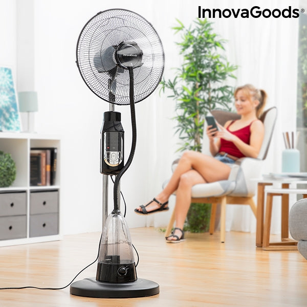 Nebuliser Pedestal Fan with Remote Control InnovaGoods Ø 40 cm 70W