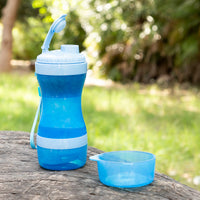 2-in-1 bottle with water and food containers for pets Pettap InnovaGoods