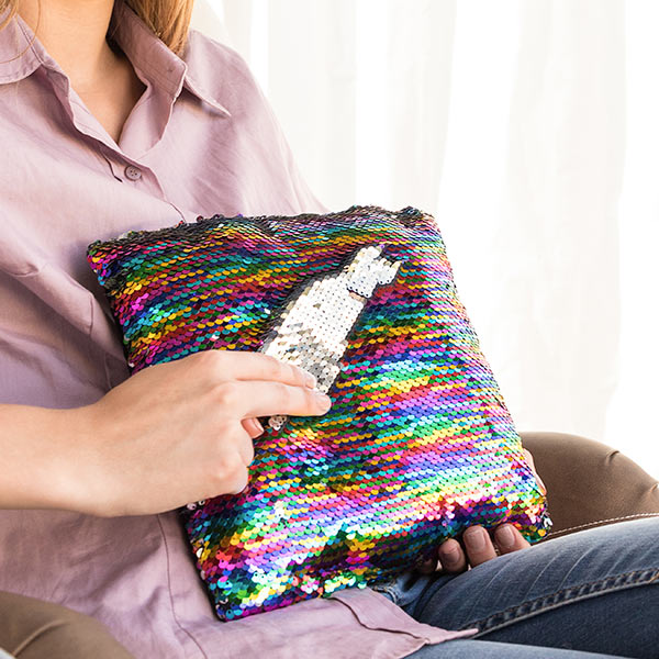 Rainbow Magic Sequin Cushion