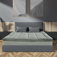 Royal Comfort Charcoal Bamboo Blend Topper 800GSM 45cm Skirt Luxury Bedding - Double - Charcoal