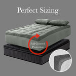 Royal Comfort Charcoal Bamboo Blend Topper 800GSM 45cm Skirt Luxury Bedding - Queen - Charcoal