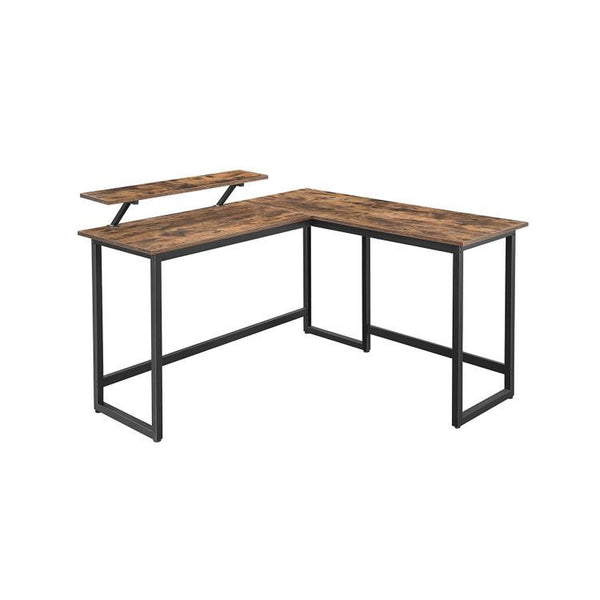 L-Shaped Desk with Screen Stand