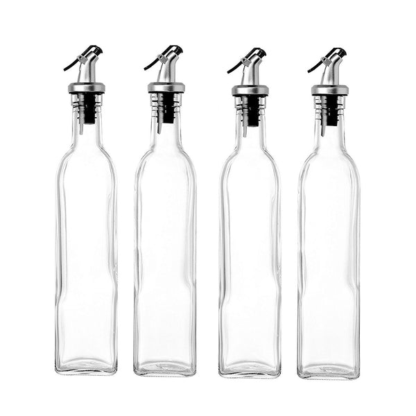 4PCS 500ml Olive Oil Vinegar Pourer Dispenser Cooking Glass Bottle Kitchen Tools