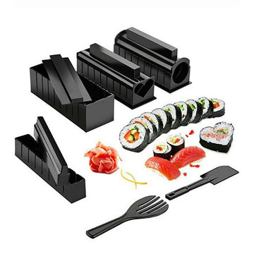 11PCS Sushi Maker Kit Rice Roll Mold Kitchen Gadgets DIY Chef Mould Roller Tool