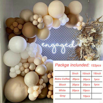 122X Coffee Balloon Arch Garland Kit Set Baby Shower Wedding Birthday Party Decor