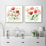 50cmx50cm Florals 2 Sets Gold Frame Canvas Wall Art