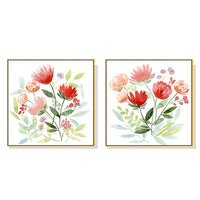 70cmx70cmFlorals 2 Sets Gold Frame Canvas Wall Art