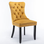 2x Velvet Dining Chairs -Gold